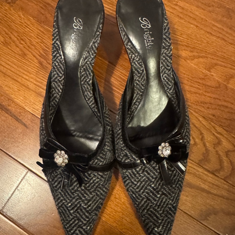 Black and Gray Women's Shoes Brighton Tweed